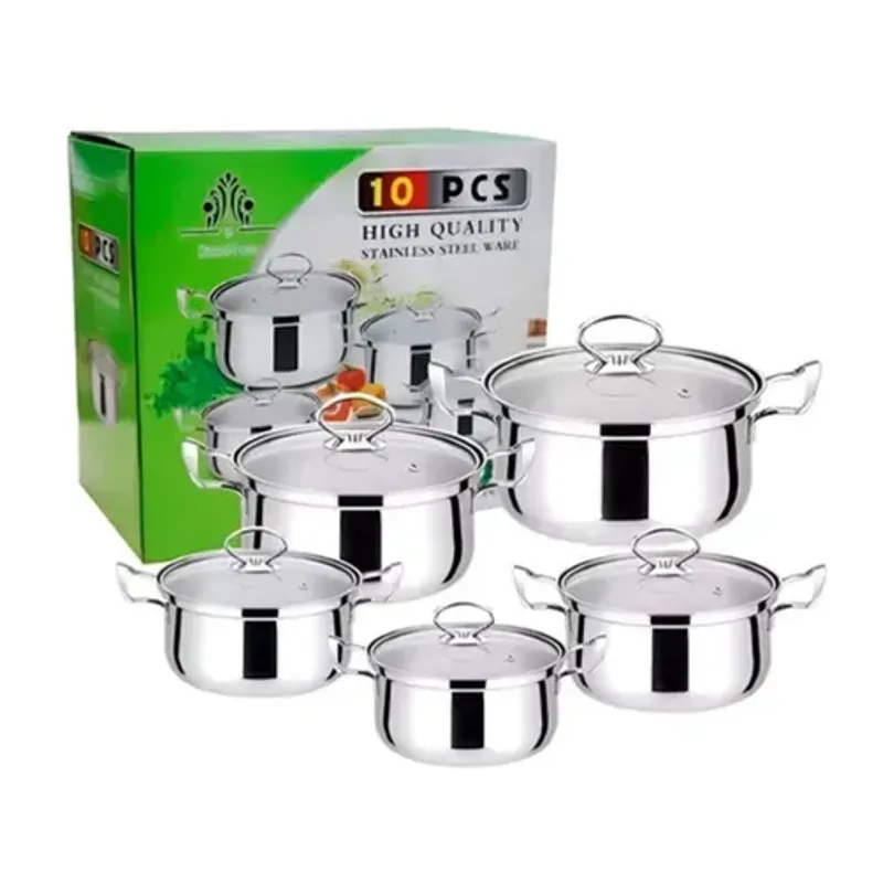 GENERICO - Juego Set De Ollas 5 Piezas Acero Inoxidable Antiadherente Gris