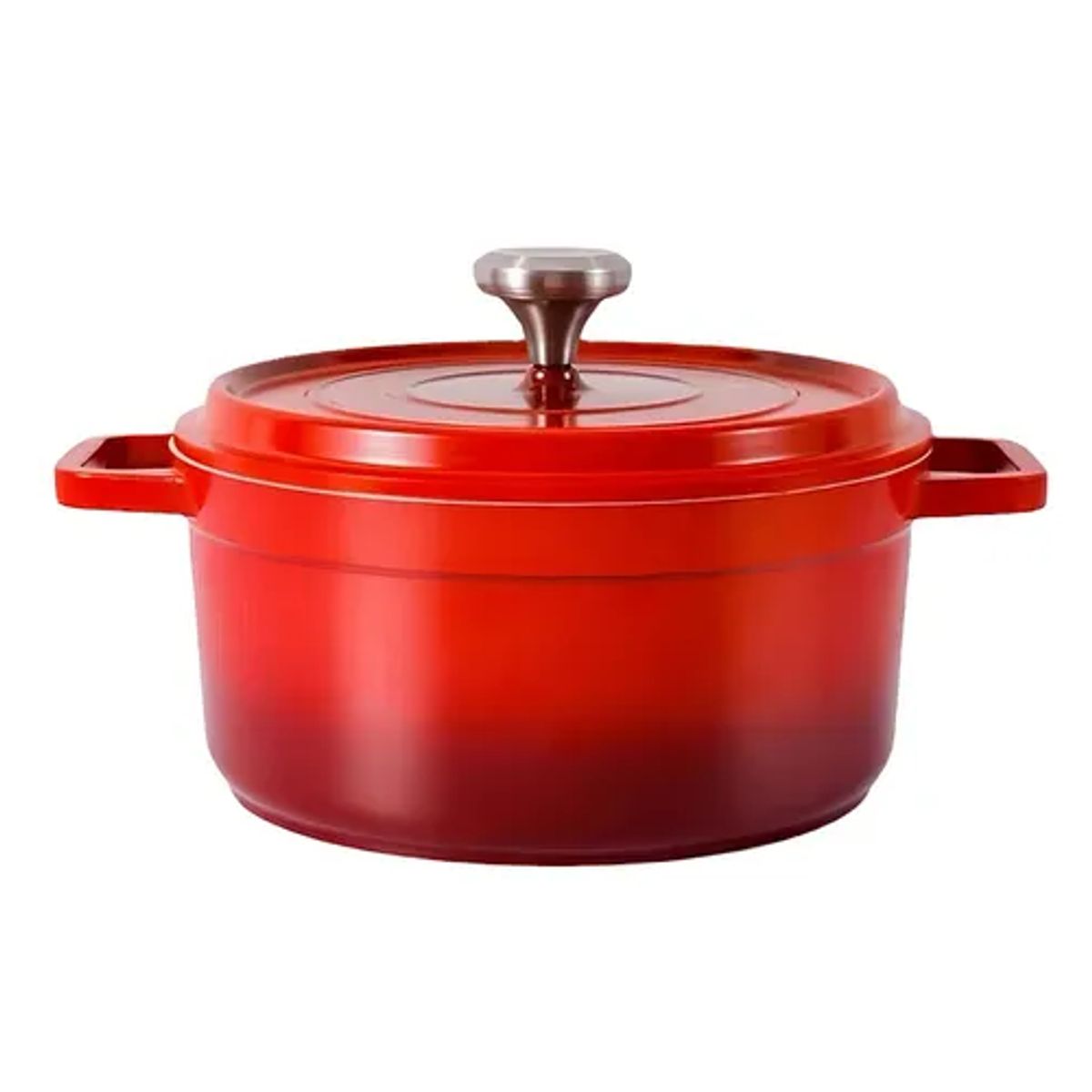 GENERICO - Olla Cacerola Cazuela Esmaltada Con Tapa Color Rojo