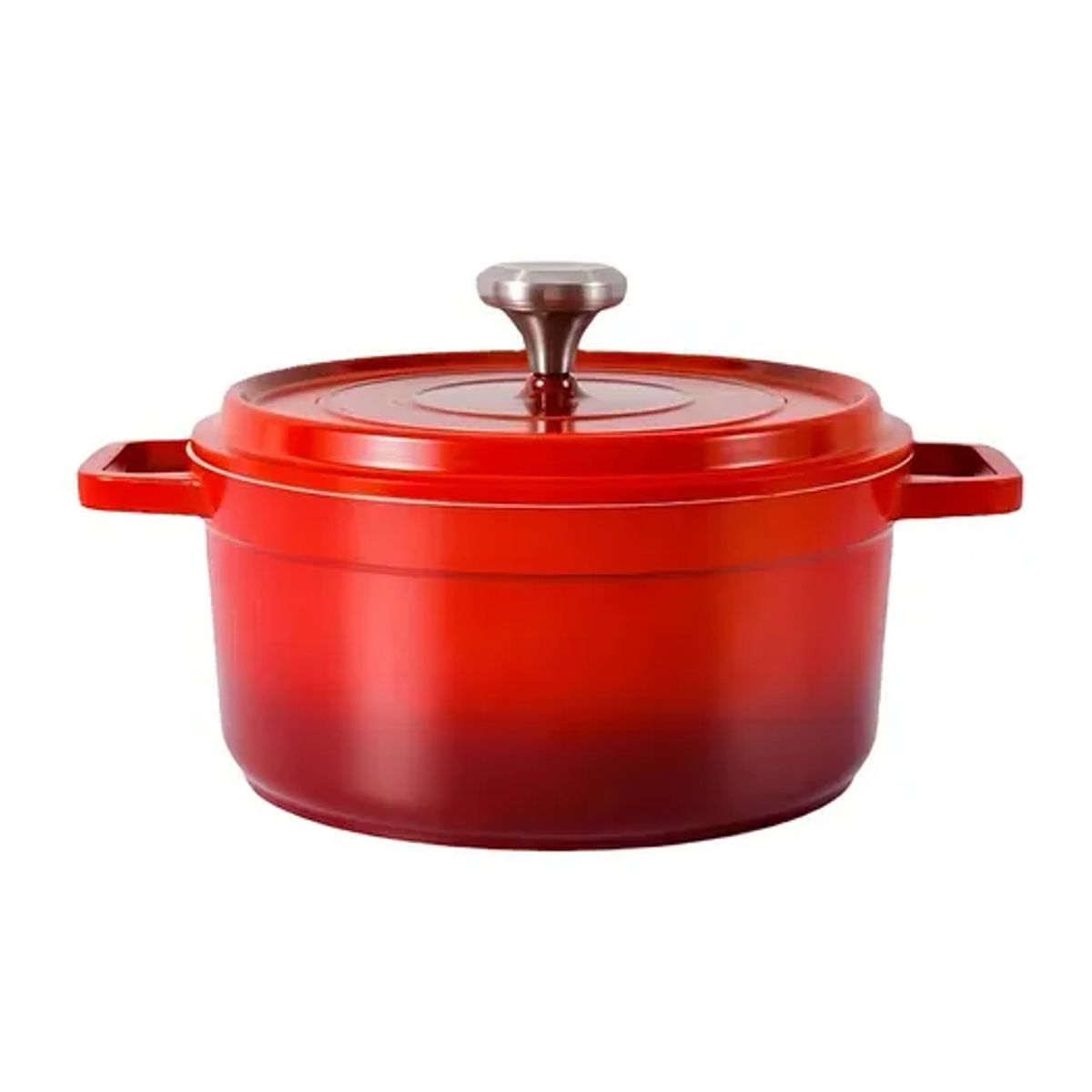 GENERICO - Olla Cacerola Cazuela Esmaltada Con Tapa Color Rojo