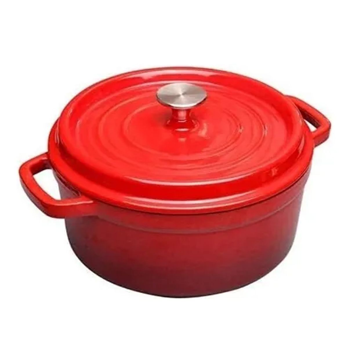 GENERICO - Olla Cacerola Cazuela Esmaltada Con Tapa Color Rojo