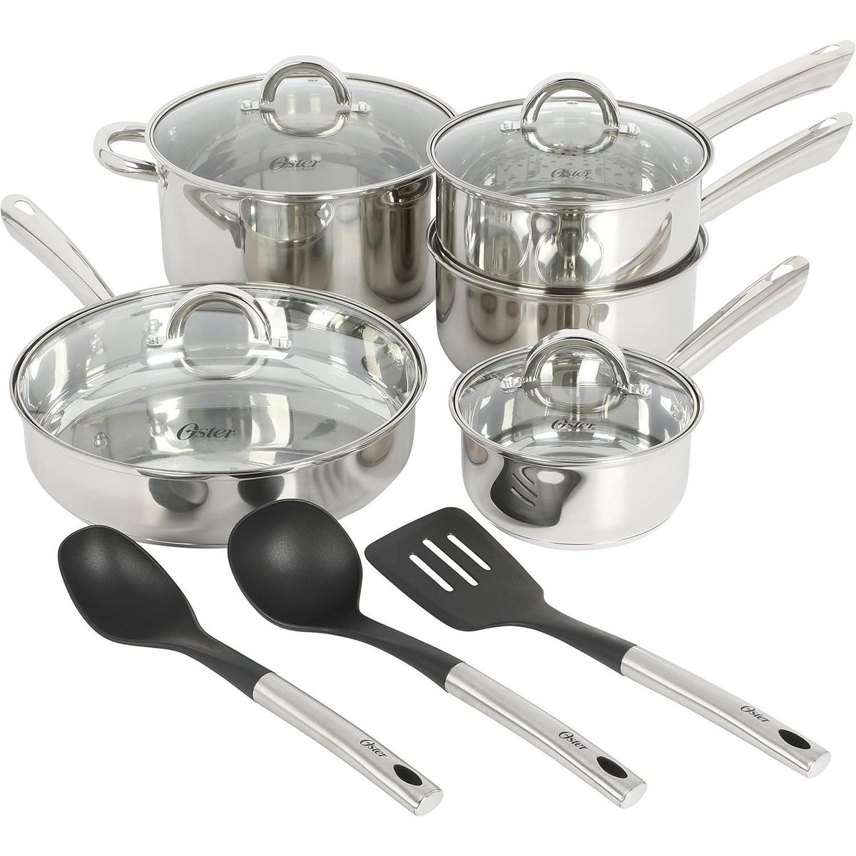 OSTER - Oster Batería de cocina acero inox Sangerfield 12 piezas
