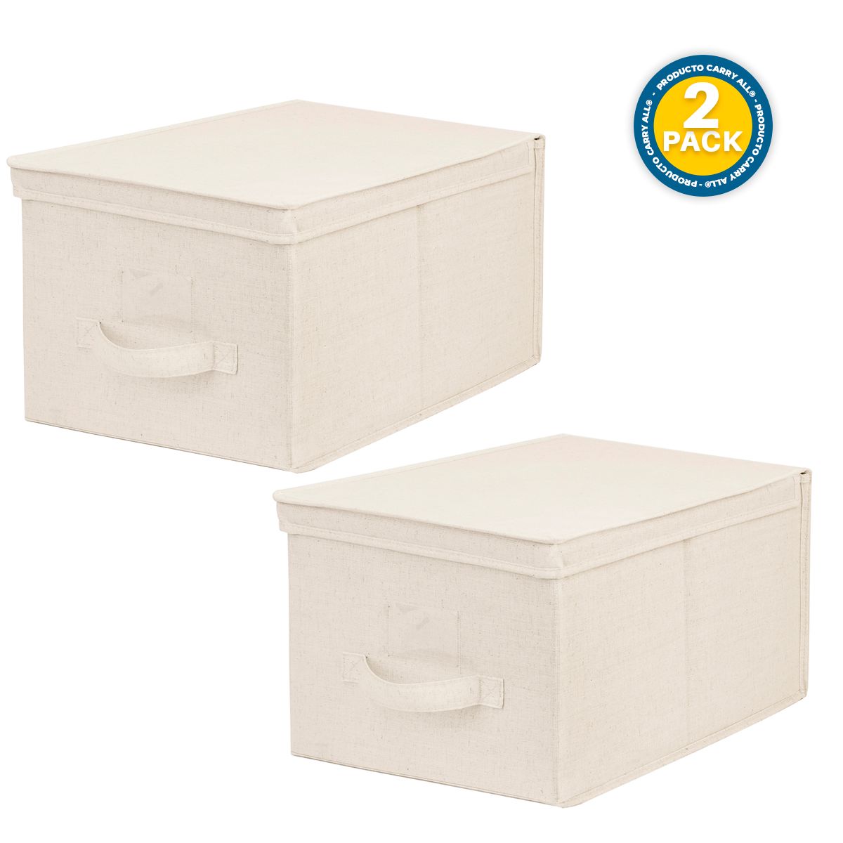 CARRY ALL - Pack 2 Cajas Organizadoras Carry All Plegables De Tela Beige L