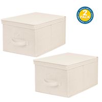 Pack 2 Cajas Organizadoras Plegables De Tela Beige L
