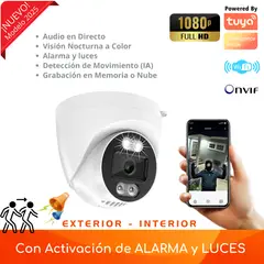 D MOTICA - Cámara Mini Domo Fija Wifi Inteligente FULL HD - Audio y Detección Movimiento