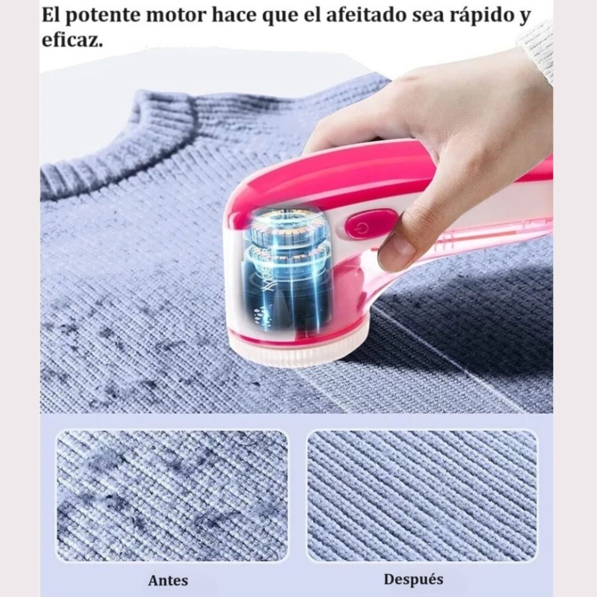 NOVYSTOR - Removedor Quita Pelusas Ropa Portatil Pilas Sacamotas