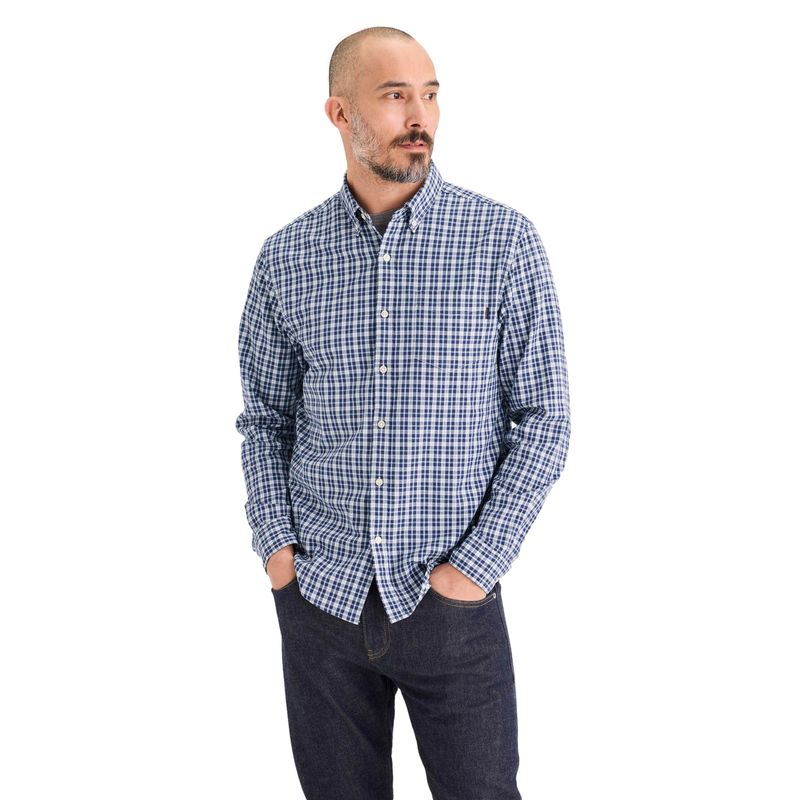 DOCKERS - Camisa Hombre Oxford Regular Fit Azul Cuadros Dockers