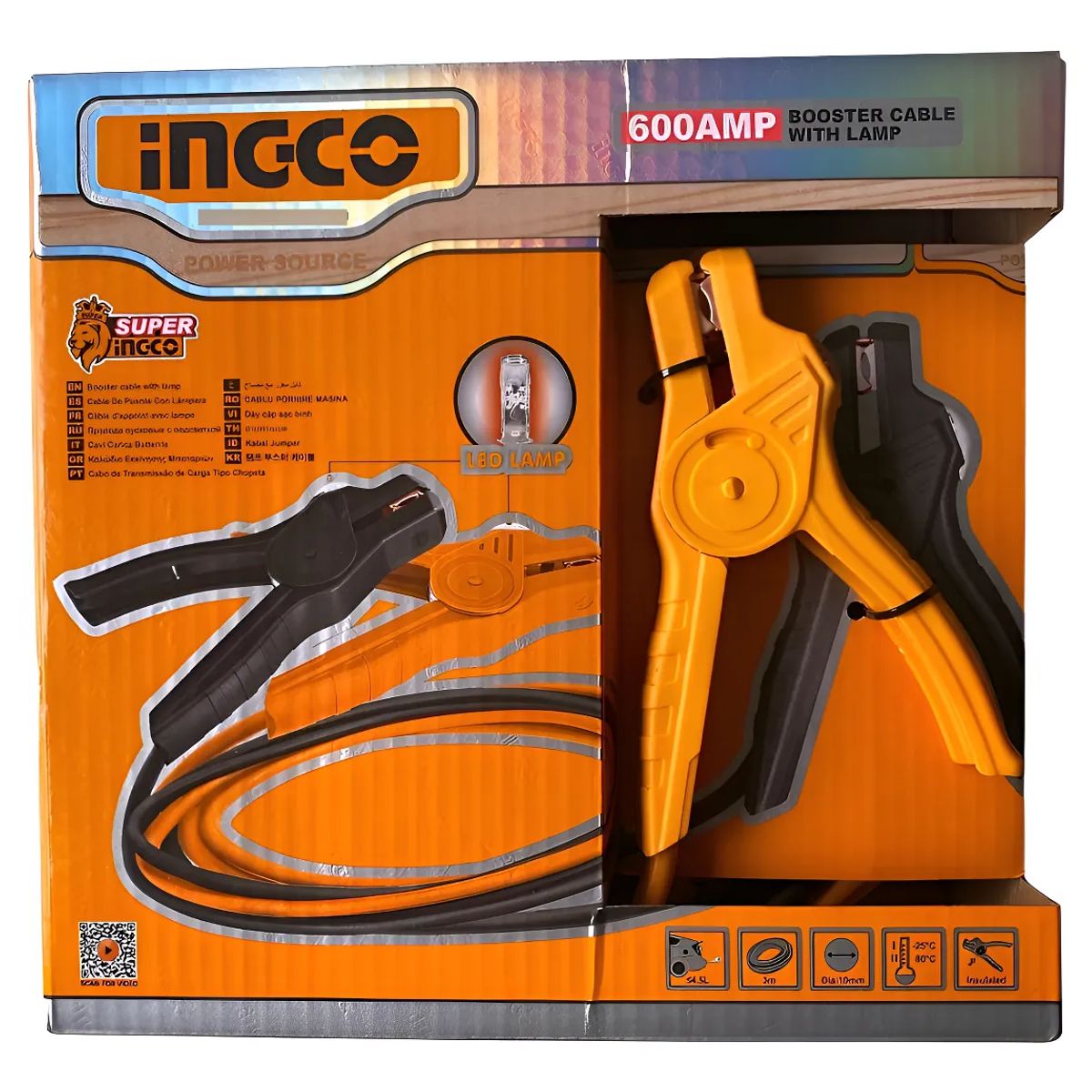 INGCO - Cable De Partida Pinza Arranque Con Luz Led Ingco Hbtcp6008l