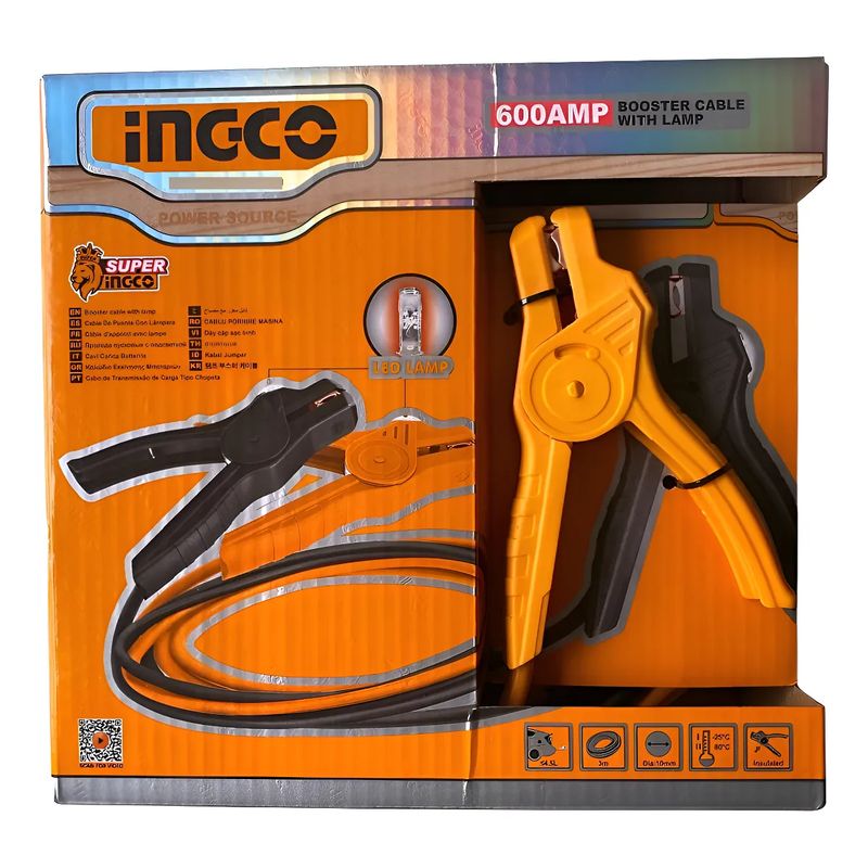 INGCO - Cable De Partida Pinza Arranque Con Luz Led Ingco Hbtcp6008l