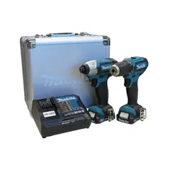 MAKITA - Kit Taladro 10 mm + Atornillador impacto 12V + 2 baterías + Maleta metal