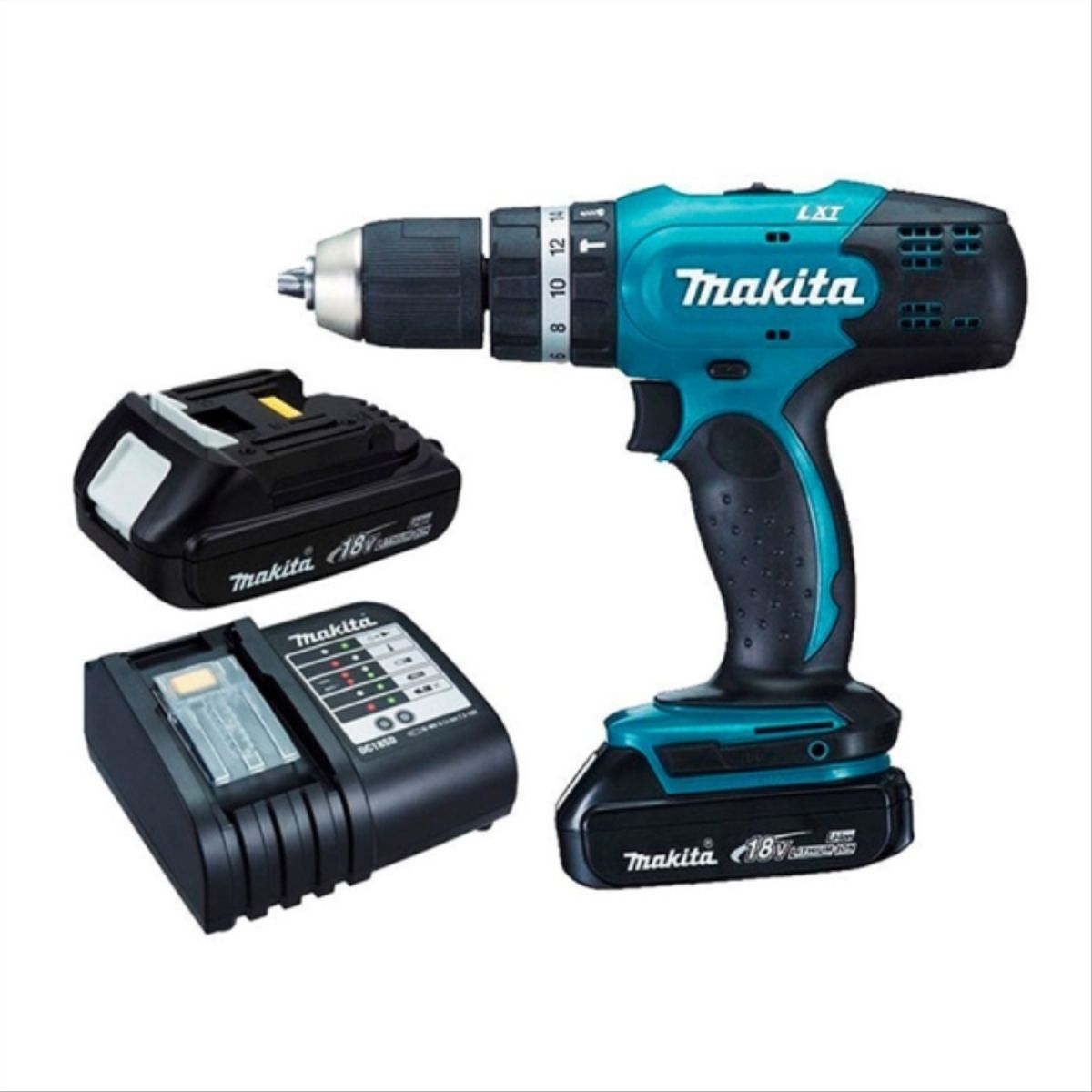 MAKITA - Taladro atornillador percusión 13 mm 18V 2 baterías + Cargador