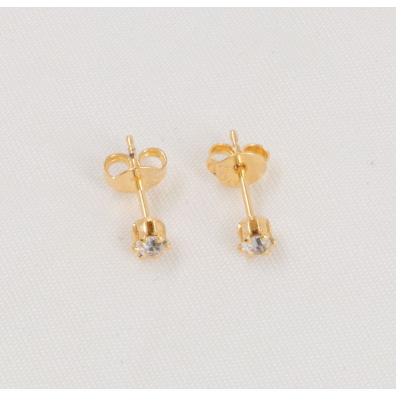 GENERICO - Arete topo chispa circonia oro laminado 18k