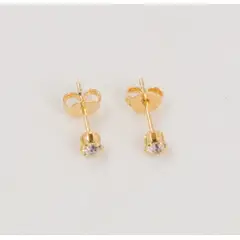 GENERICO - Arete topo chispa circonia oro laminado 18k