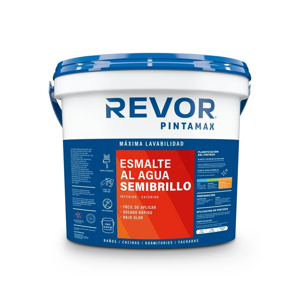 REVOR - Esmalte al agua semibrillo Pintamax blanco 1 gal