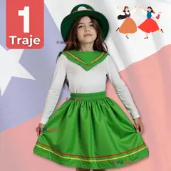 UTILISIMO - Traje Nortino con Polera Fiestas Patrias Baile Nortino Verde