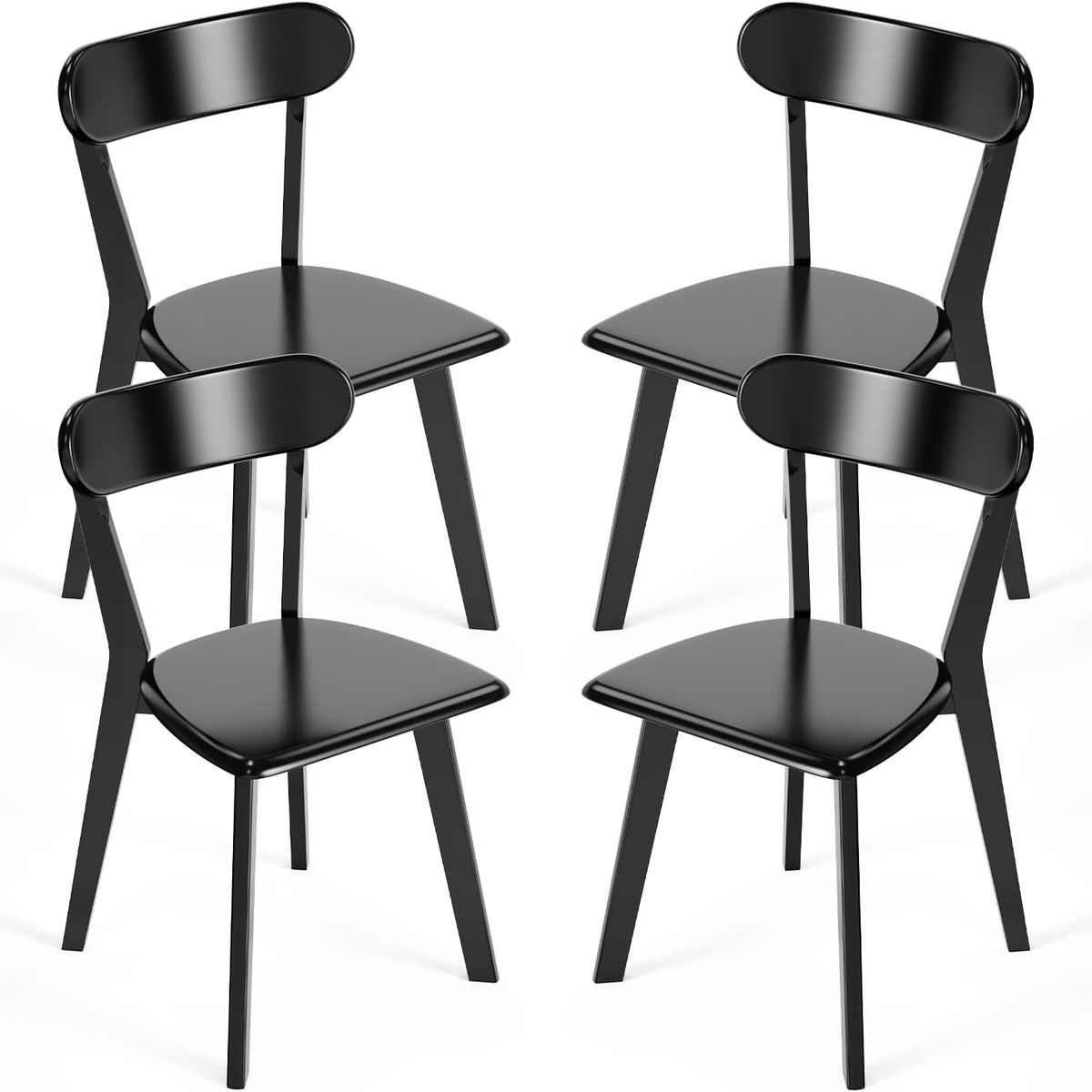 HABITA2 CHILE - Pack 4 Silla Phillipe de Madera  - Negro