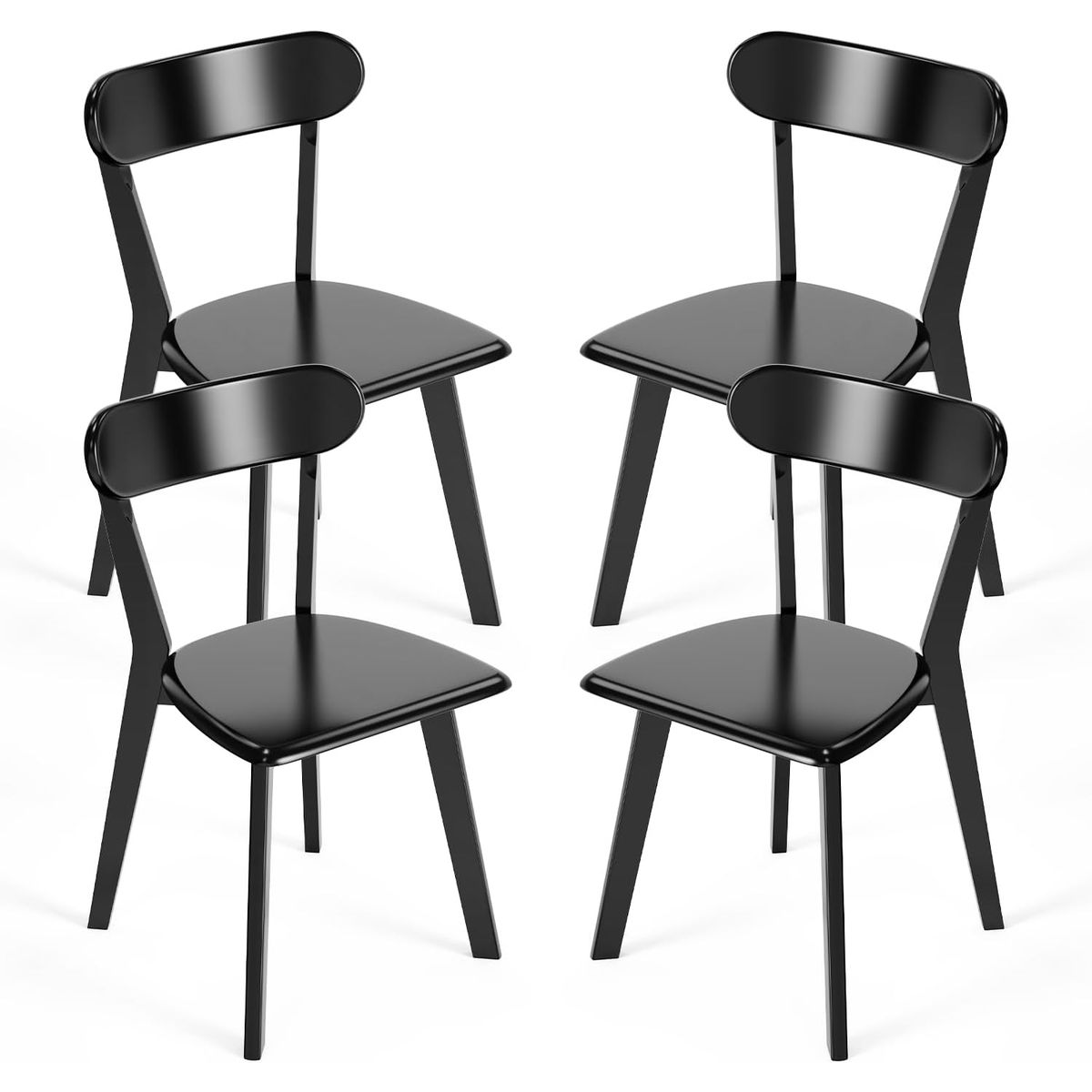 HABITA2 CHILE - Pack 4 Silla Phillipe de Madera  - Negro