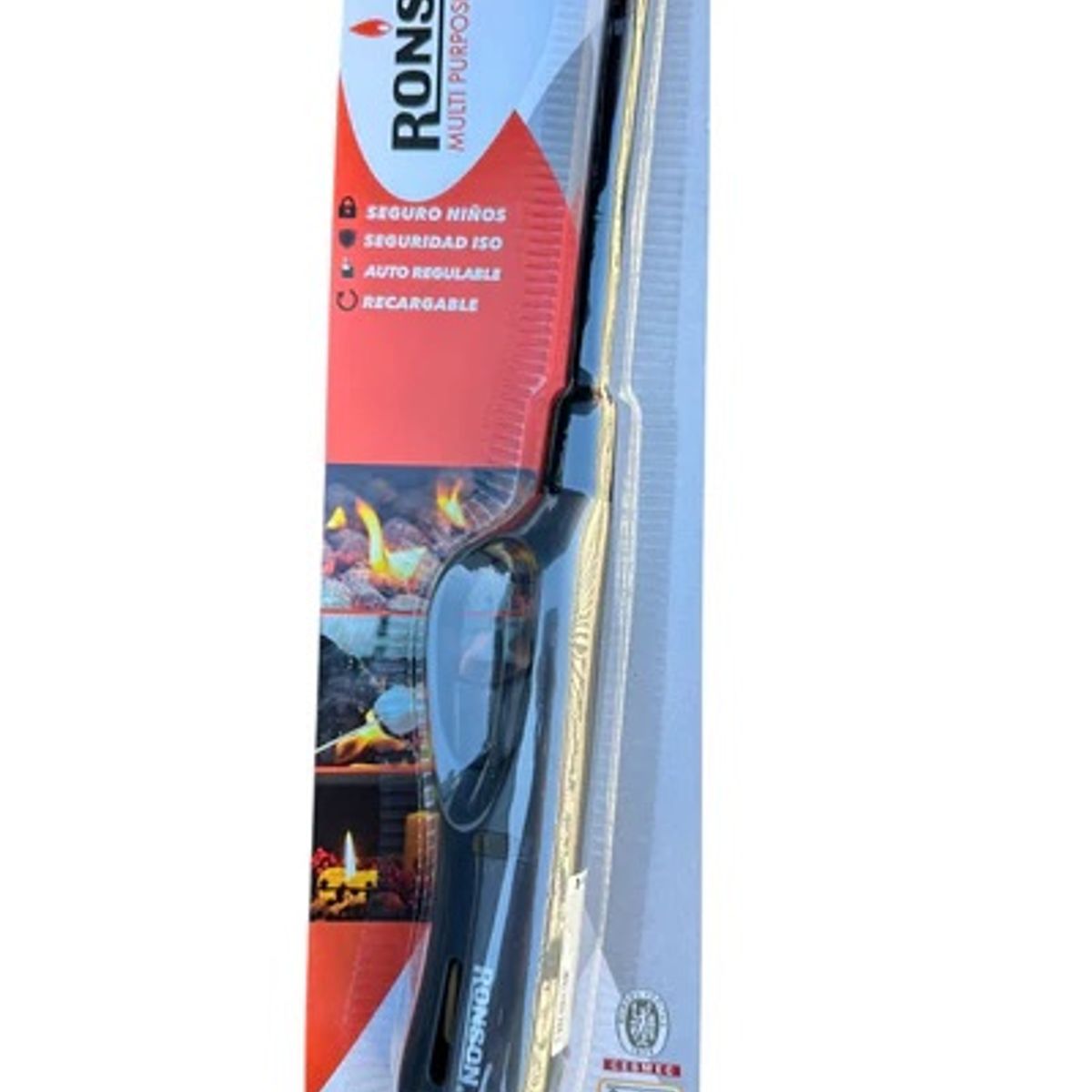 RONSON - Pack 4 Chispero Tubo Largo + 1 Recarga de Gas Gratis CERTIFICADO