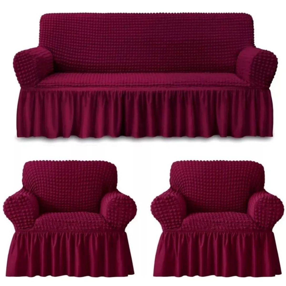 GENERICO - Fundas Cubre Sillón Protectora Sofá Turco Spandex Set 3+1+1