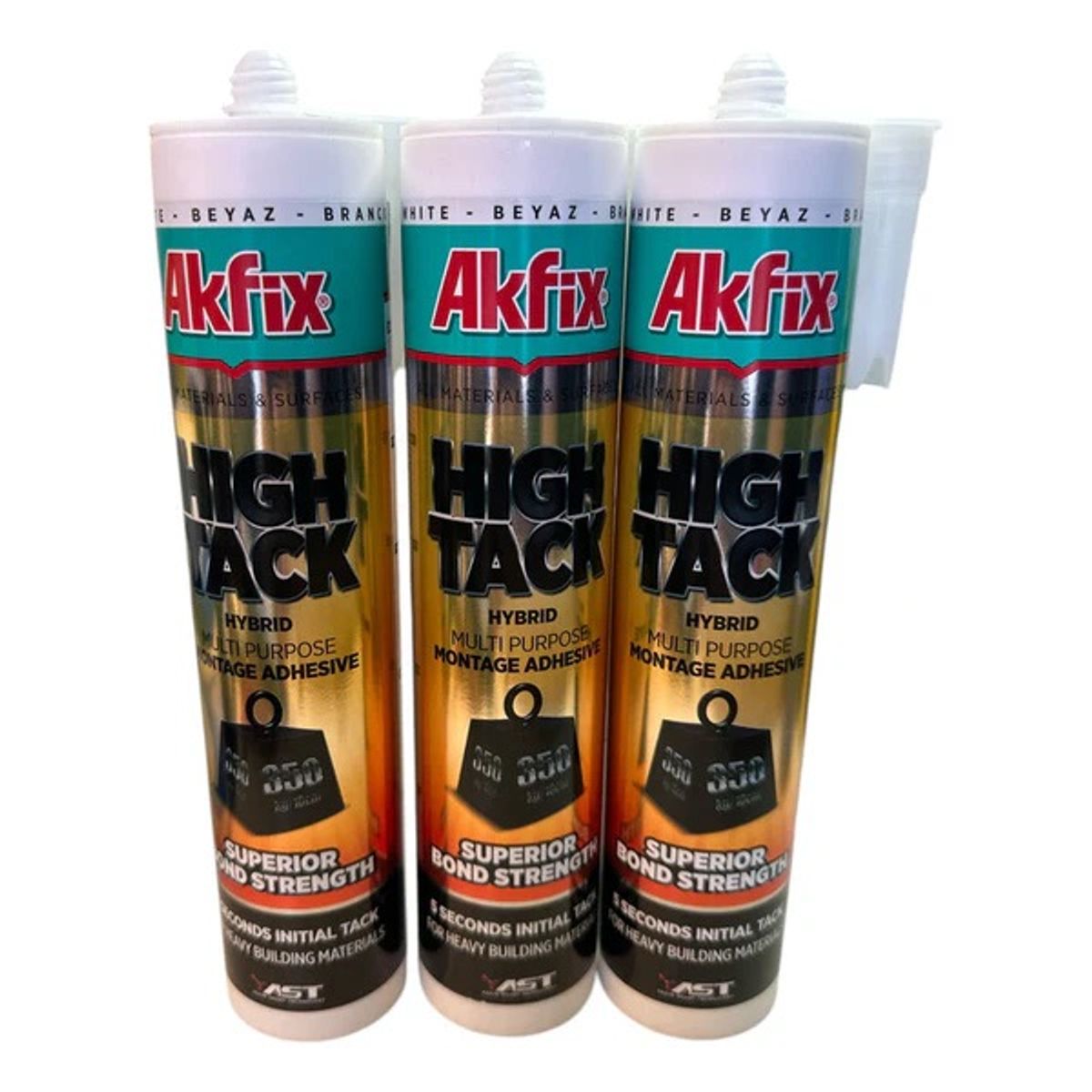 AKFIX - Pack x3 Adhesivo Montaje High Tack Extra Fuerte Akfix 350KG 290ml