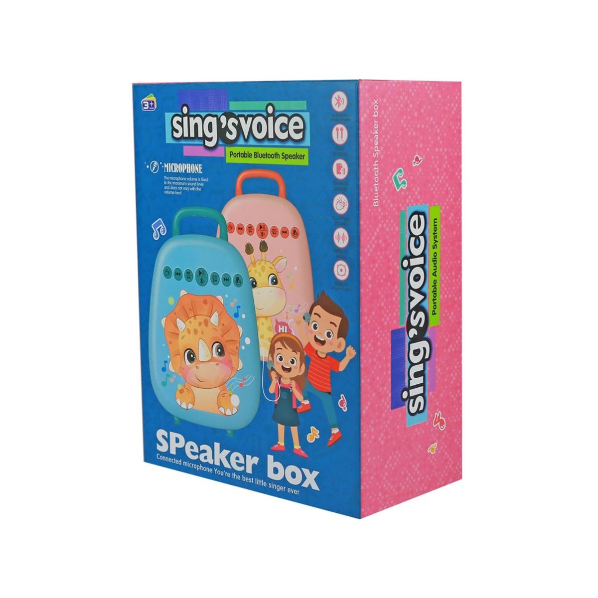 CARIBEE - JUGUETE ALTAVOZ NIÑOS MICRÓFONOS DIVERSION Y MÚSICA AZUL