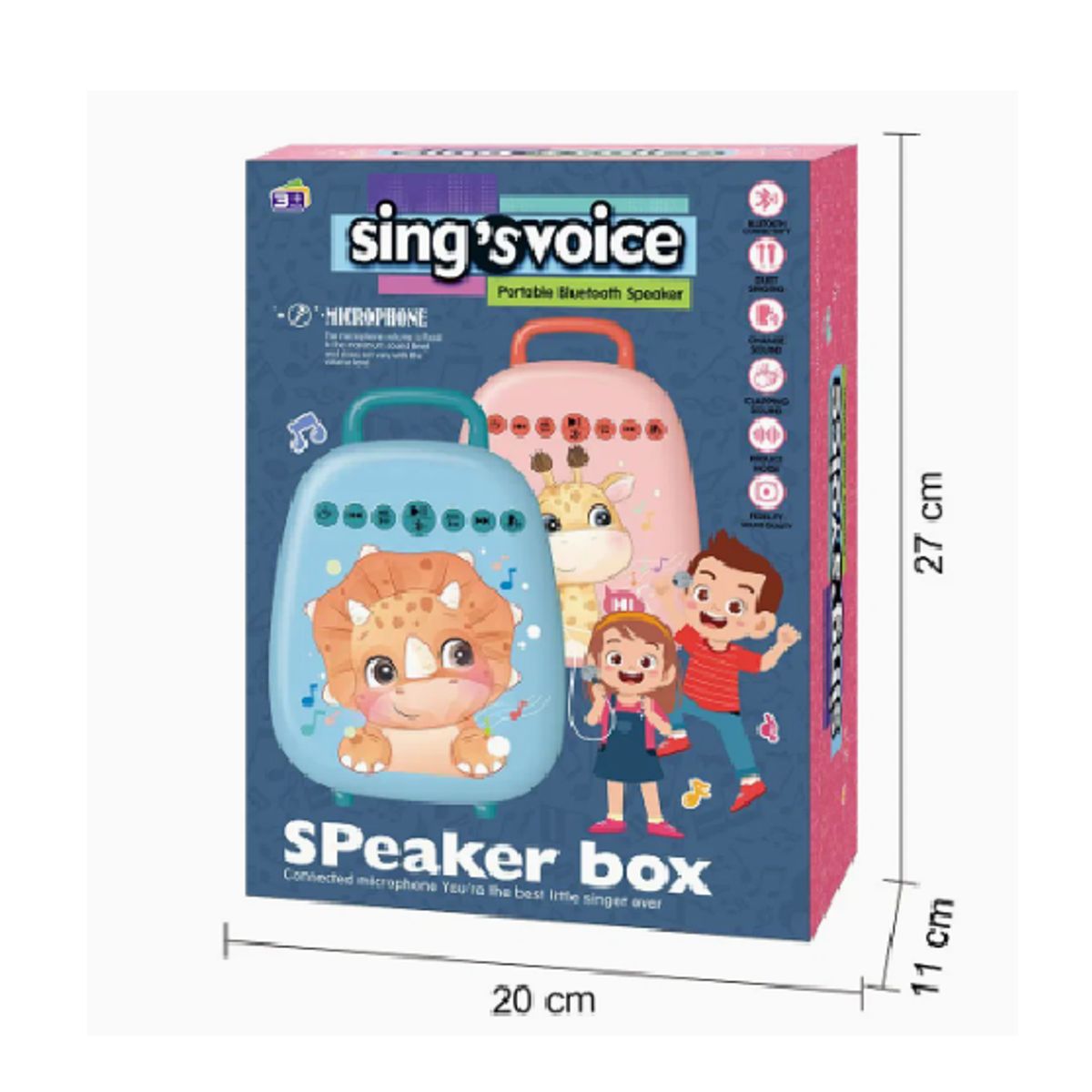 CARIBEE - JUGUETE ALTAVOZ NIÑOS MICRÓFONOS DIVERSION Y MÚSICA AZUL