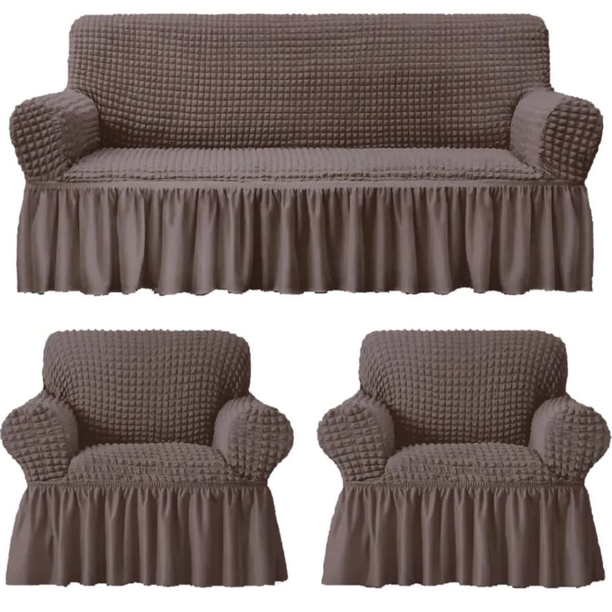 GENERICO - Fundas Cubre Sillón Protectora Sofá Turco Spandex Set 3+1+1