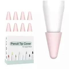 GENERICO - 8 Fundas Protectoras Para Punta de Lápiz Apple Pencil 1-2 -ROSADO