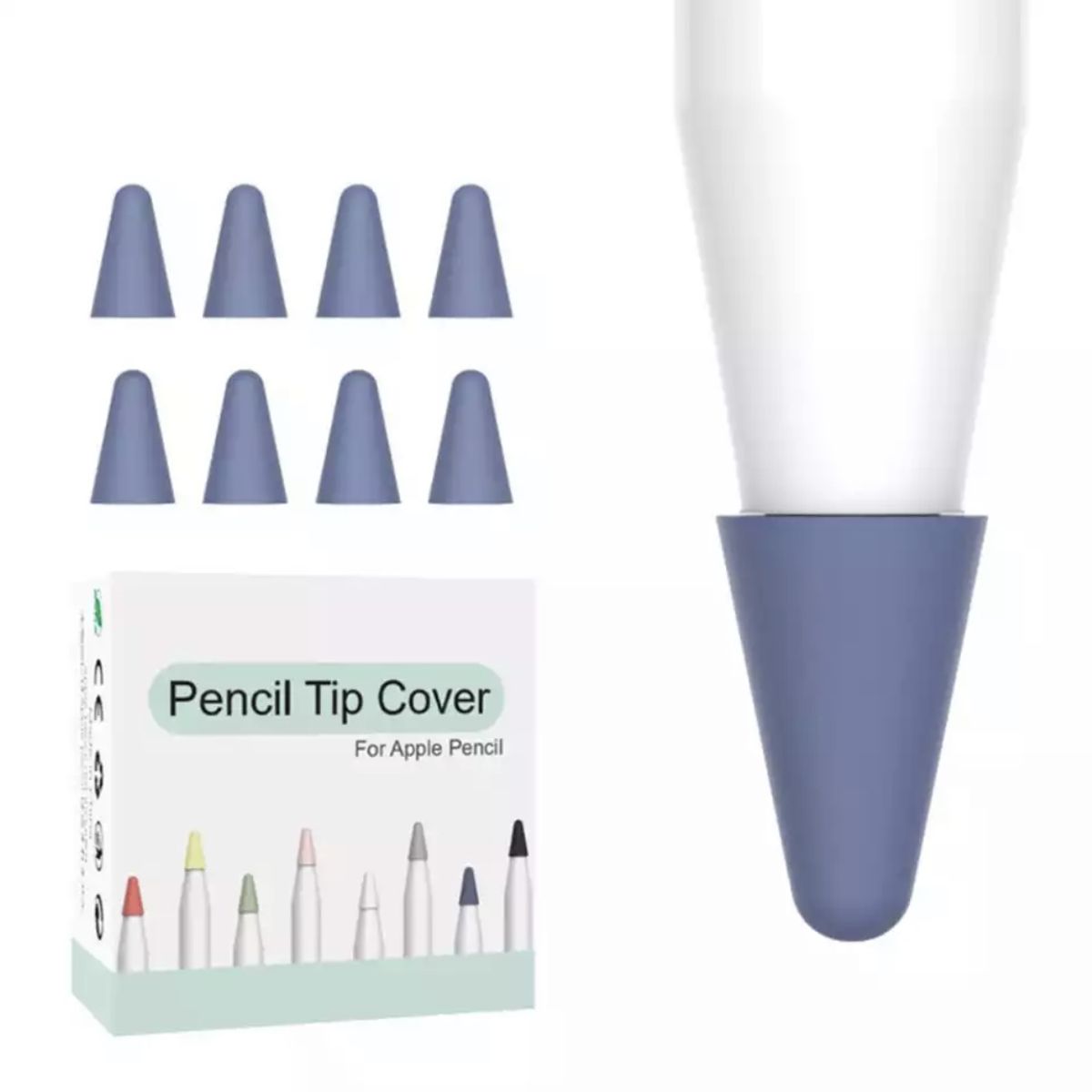 GENERICO - 8 Fundas Protectoras Para Punta de Lápiz Apple Pencil 1-2 -LILA