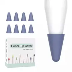 GENERICO - 8 Fundas Protectoras Para Punta de Lápiz Apple Pencil 1-2 -LILA