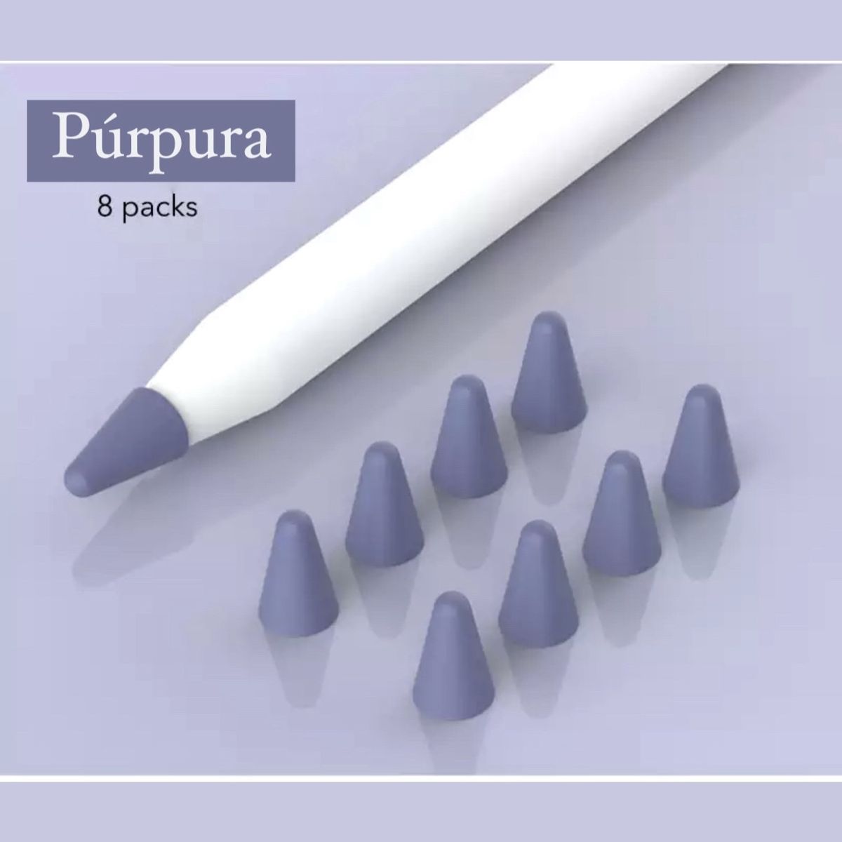 GENERICO - 8 Fundas Protectoras Para Punta de Lápiz Apple Pencil 1-2 -LILA