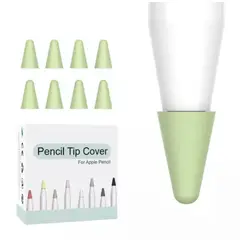 GENERICO - 8 Fundas Protectoras Para Punta de Lápiz Apple Pencil 1-2 -VERDE