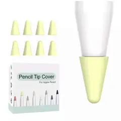 GENERICO - 8 Fundas Protectoras Para Punta de Lápiz Apple Pencil 1-2 -AMARILLO