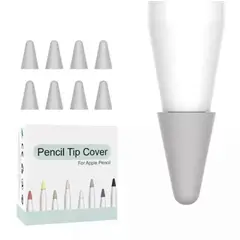 GENERICO - 8 Fundas Protectoras Para Punta de Lápiz Apple Pencil 1-2 -GRIS
