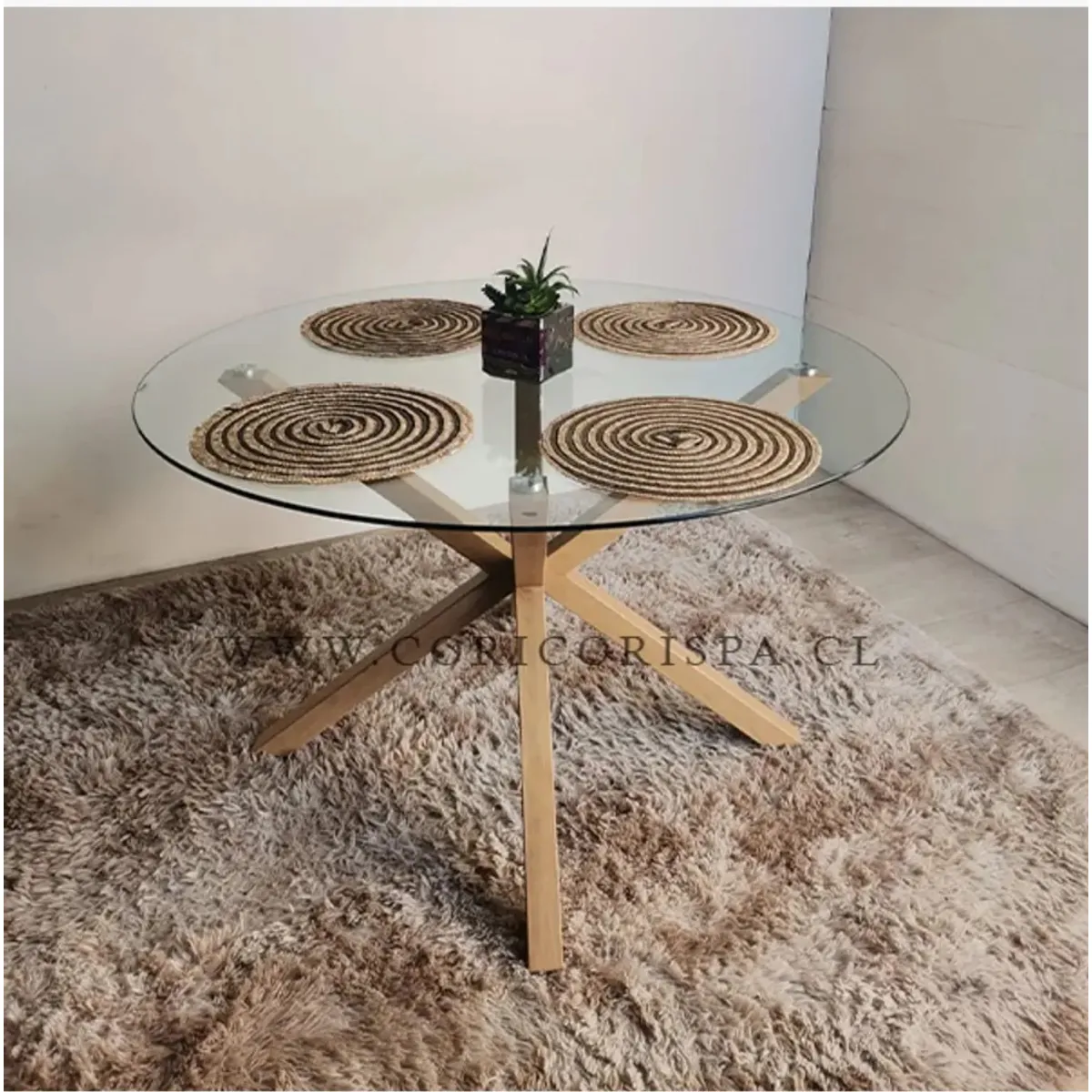 CORI CORI - Mesa de Comedor Warwick Vidrio 100cm