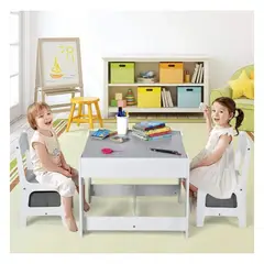 GENERICO - Mesa de Actividad Reversible + 2 Sillas para Niños
