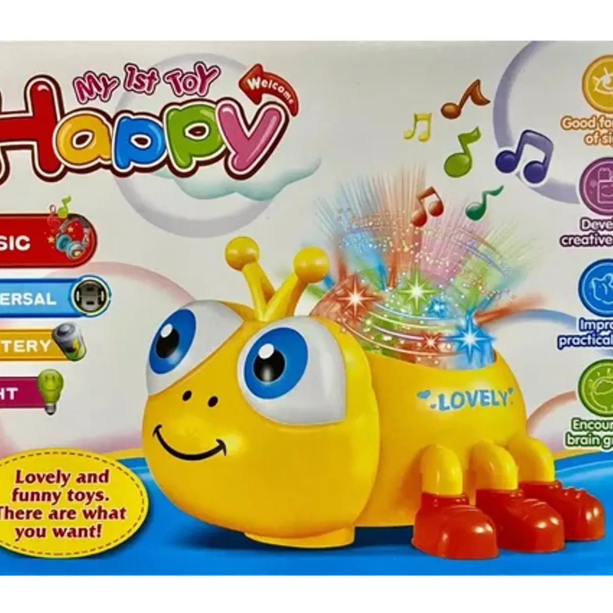 CARIBEE - Oruga Musical Con Luz Y Movimiento Sonido Juguete Bebe