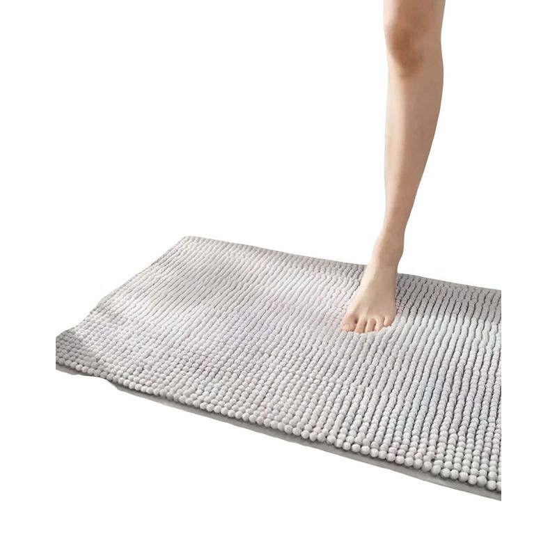 GENERICO - ALFOMBRA DE BAÑO  DELGADA GRIS 40X60 cm J2