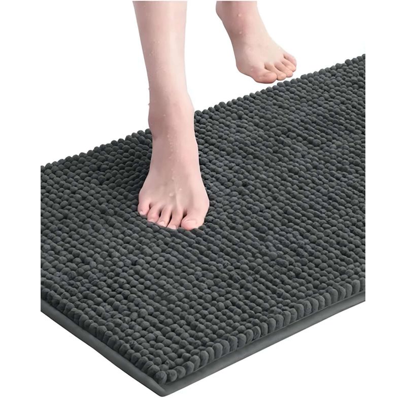 GENERICO - ALFOMBRA DE BAÑO  DELGADA GRAFITO 40X60 cm J3