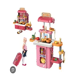 GENERICO - MALETIN DE COCINA 3 EN 1 ROSADA 49 PZAS