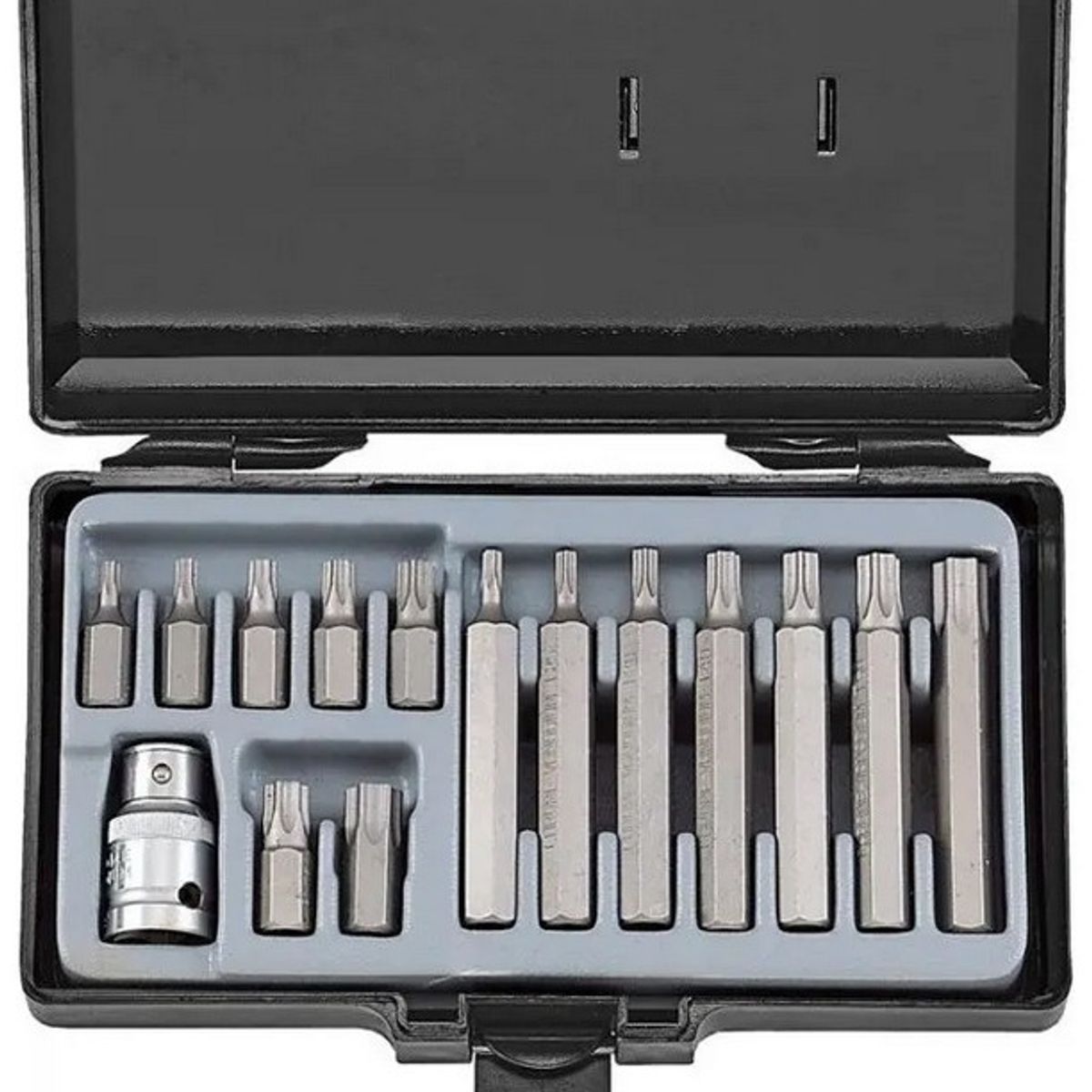 GENERICO - Juego De Puntas Torx T20 - T55 Cortas-Largas 15 Piezas 4156 FORCE