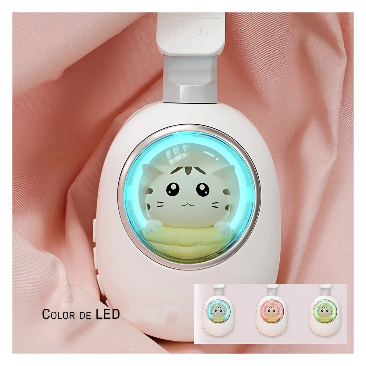 GENERICO - Audífono Bluetooth Diseño Kwai Cat Celeste