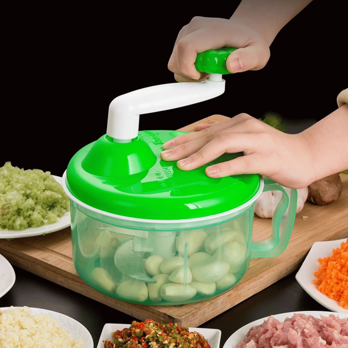 HOMESTAR - Procesador y Picador Manual con Manivela - Verde