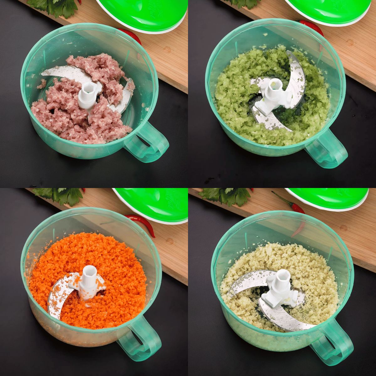 HOMESTAR - Procesador y Picador Manual con Manivela - Verde