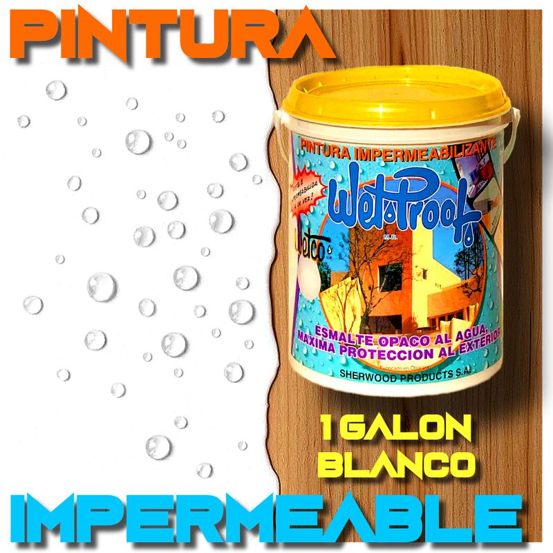 WETPROOF - PINTURA IMPERMEABILIZANTE MADERA EXTERIOR BLANCO AL AGUA WETCO® 1 GAL