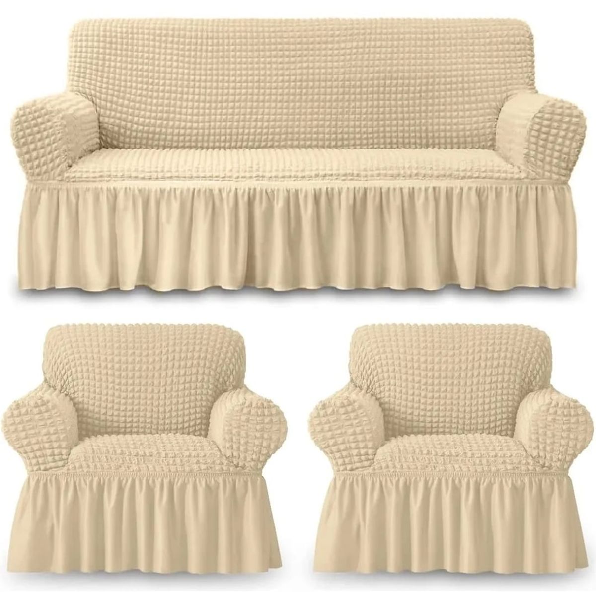 GENERICO - Fundas Cubre Sillón Protectora Sofá Turco Spandex Set 3+1+1