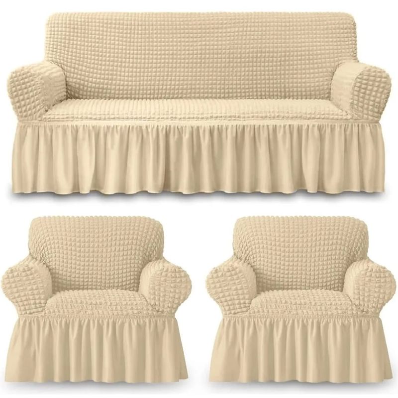 GENERICO - Fundas Cubre Sillón Protectora Sofá Turco Spandex Set 3+1+1