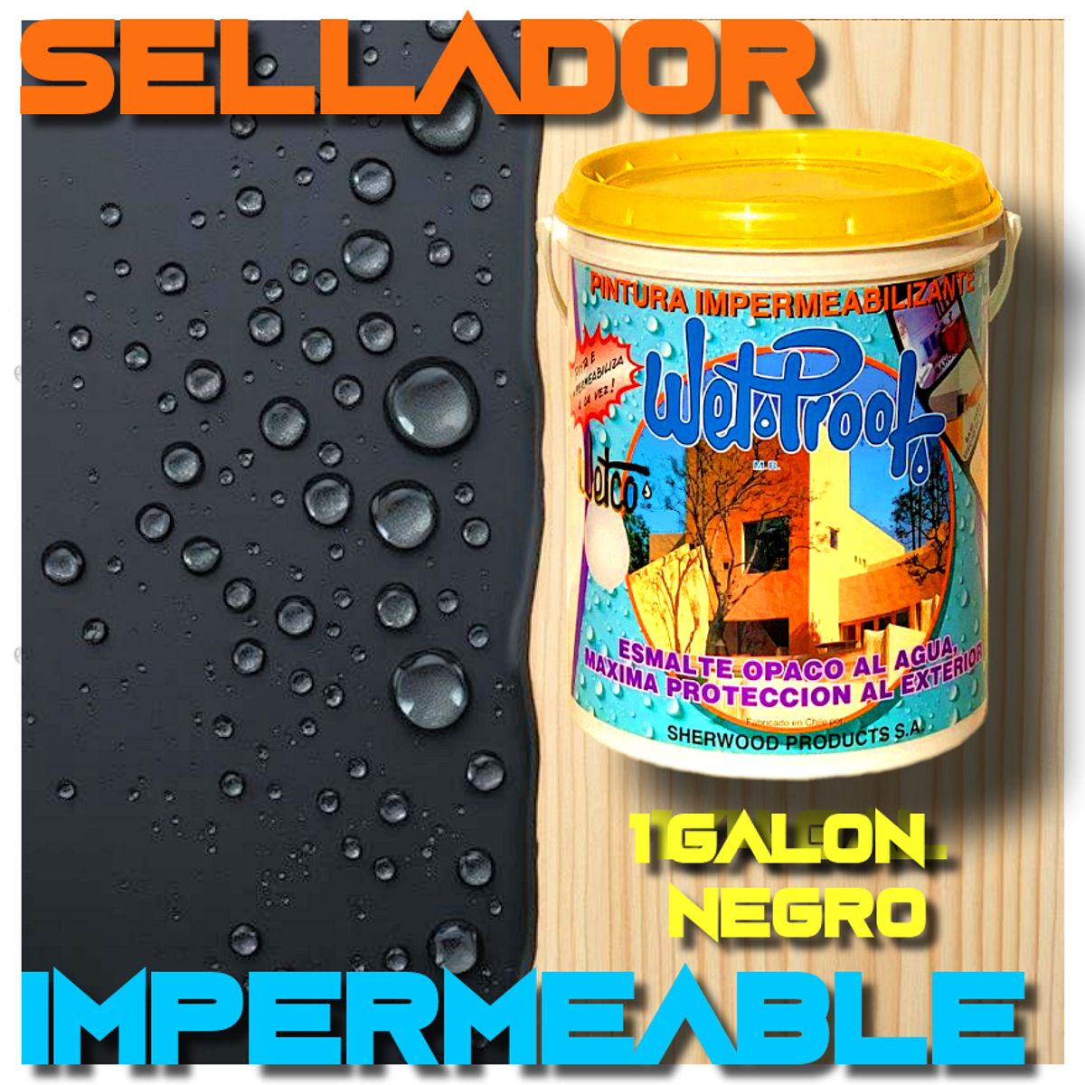 WETPROOF - SELLADOR PARA MADERA EXTERIOR IMPERMEABILIZANTE NEGRO AL AGUA WETCO® 1 GALON