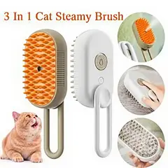GENERICO - Cepillo de pelo 3 en 1 para perros y gatos, cepillo eléctrico de limpieza para mascotas, cepillo de pulverización de vapor, peine de masaje