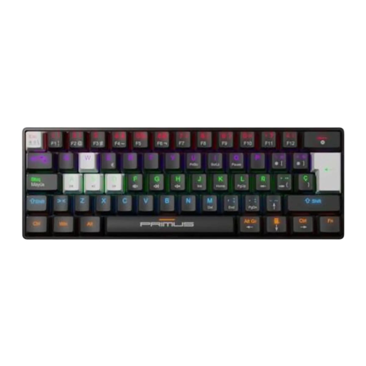 PRIMUS GAMING - Primus Ballista61T Teclado Mecánico PKS-060G-S, 61 Teclas, Switches Red, Retroiluminación RGB, USB-C, Color Negro