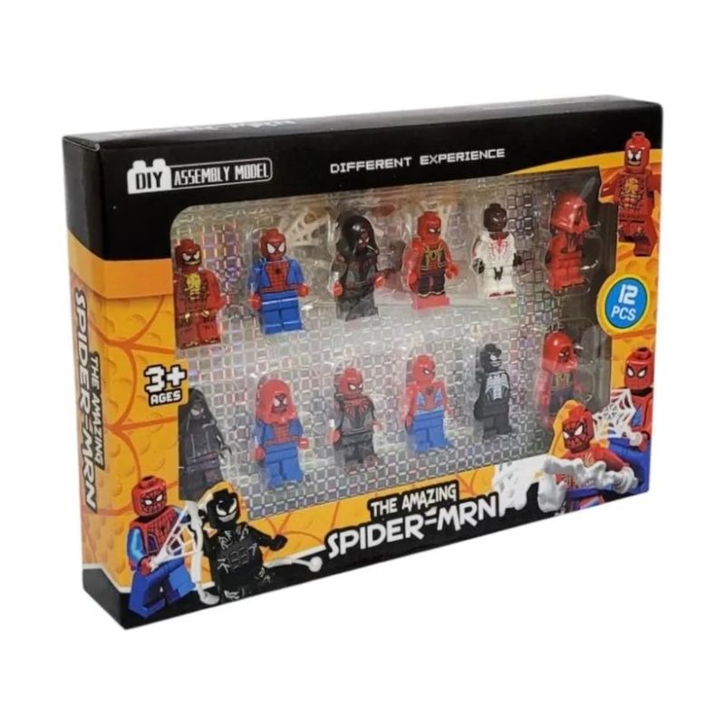 GENERICO - Juguete Set 12 Figuras 7cm Spider Man Bloques Infantil